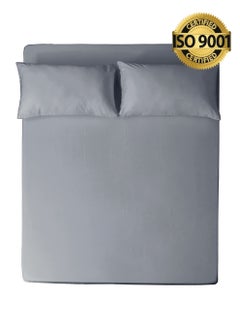 Buy King 100% Rayon Of Bamboo Cooling Fitted Sheet, Fitted Sheet With Elastic 200x200+35 cm, Breathable Silky Soft, King Size 3 Pieces in Saudi Arabia