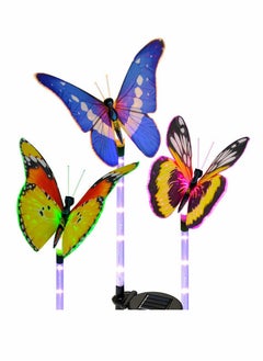 اشتري Outdoor Solar Garden Lights 2 Pack Solar Metal Butterfly Decorative Lights Newest Colorful LED Waterproof Solar Stake Lights for Garden Patio Yard Lawn Walkway Butterfly Garden Decoration في السعودية