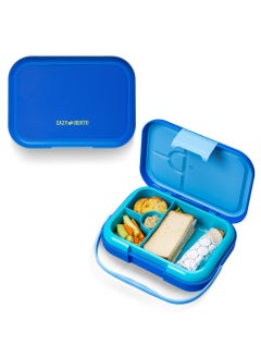 Buy 4 Compartment Bento Lunch Box - Mat Blue in Saudi Arabia