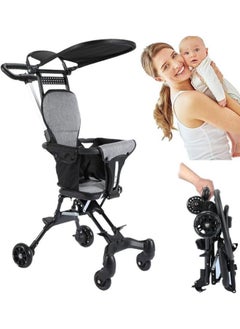 Buy Baby Stroller Professional Foldable 4 Wheels Ergonomic Adjustable Infant Carriage for 1 to 6 Years Old, Portable Folding Lightweight Baby Stroller Compact Stroller Airplane Travel (Type-B Black) in Saudi Arabia