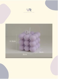 Buy Cube-shaped soy wax candle with purple bubbles in Saudi Arabia