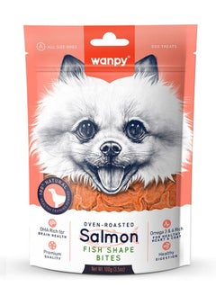 Buy Oven-Roasted Salmon Fish Shape Bites Dog Treats 100 g in UAE