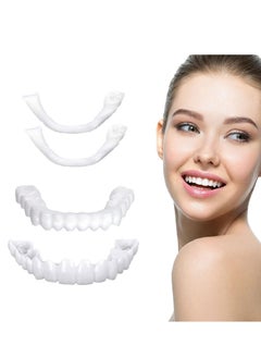 Buy Fake Teeth, 2 Pair Dentures Teeth for Women and Men, Veneers for Temporary Teeth Restoration, Nature and Comfortable, Protect Your Teeth and Regain Confident Smile in Saudi Arabia