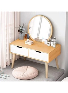 Buy Vanity Table Set Bedroom Villa Furniture 2-in-1 Vanity Table with Flip Top Mirror Makeup Dressing Table Mini Writing Desk with Drawers, Makeup Organizers Home Decoration Bedroom, Dormitory in UAE
