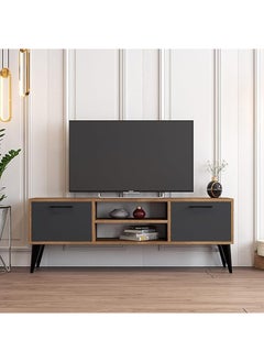 Buy TV Stand with Media Shelf - Corner Book Shelf, Wooden Storage for Living Room 140x30x50 in Egypt