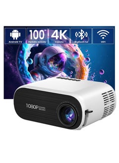 Buy Projector With Wifi And Bluetooth Mini Projector  Full HD 1080P Portable Projector in UAE