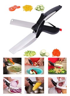 Buy 2*1 Smart Food Scissors, Quick and Easy to Use Manual Cutter and Slicer, Clever Cutter in Saudi Arabia