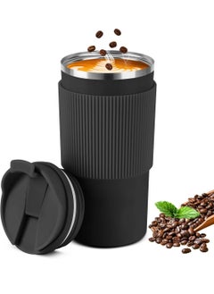 اشتري Thermos Mug, 450ml Coffee Mug, Stainless Steel Travel Mug, Double Wall Insulation, Car Coffee Mug, Suitable for Drinking Tea, Coffee, Hot and Cold Coffee Mug (Black) في الامارات