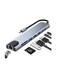 اشتري موزع USB C ، محول USB نوع سي مع HDMI 4K وايثرنت RJ45 وشحن USB C PD و2 USB 3.0 وفتحة SD/TF متوافق مع ماك بوك برو واللابتوب بنظام ويندوز من النوع سي في مصر