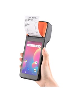 اشتري Handheld 3G POS Receipt Printer Android 8.1 1D/2D Barcode Scanner PDA Terminal Support 3G WiFi  BT Communication with 5.0 Inch Touchscreen 58mm Width Thermal Label Printing في الامارات