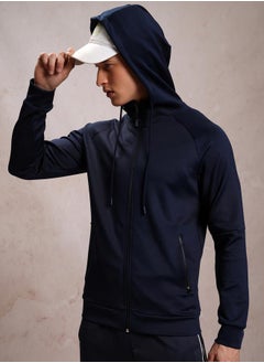 Buy Solid Raglan Sleeves Full Zip Hoodie in Saudi Arabia