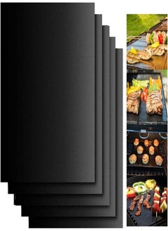 Buy Grill Mats, 5 Grill Mats Non-stick Reusable and Baking Mesh FDA Approved For Indoor and Outdoor Grills, Suitable for Gas Charcoal Electric Grill Pan 40 33 cm in UAE