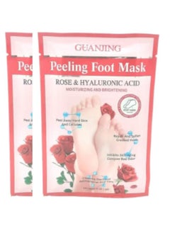 Buy Two pieces foot peeling mask with rose acid and hyaluronic 40 g in Saudi Arabia