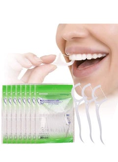 Buy 160 PCS Dental Floss Picks, Plastic Interdental Tooth Sticks Triple Clean Teeth Stick Flat Toothpick Disposable Flosser in Saudi Arabia