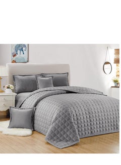 Buy Quilt set, winter bedspread, two-piece soft velvet without fur, 6-piece compressed system, size 240x220 in Saudi Arabia