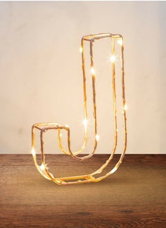 Buy Golden Letter J Glowing with LED Lights 25cm in UAE