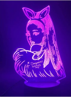 اشتري LED Multicolor Night Lights  3d Lamp Table Nightlight Celebrity Singer Ariana Grande Poster Cat Girl Fans Gift for Bedroom Decorative 3d LED Night Ligh في الامارات