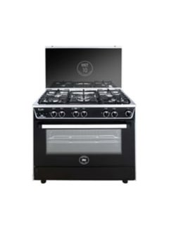 Buy I-Steel Gas Cooker 5 Burners 90*60 cm Full Safety C69SS-GC-511-IFTS-2W-AL Black/Silver in Egypt