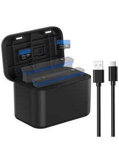 Buy Fast Battery Charger Hub for Insta360 X4 Battery, Quick Portable 2 Channel Battery Charger Storager Station with USB Power Cord & Misro SD Card Slots, Battery Charger Hub Compatible with Insta360 X4 in Saudi Arabia