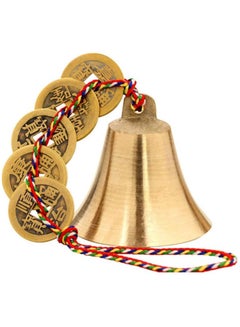 Buy Chinese Feng Shui Copper Bell with Five Emperor Copper Coins, Lucky Charms Fortune Coins Ornaments Hanging Bell, Car Home Decoration Bells for Success, Prosperity, Peace and Safe in Saudi Arabia