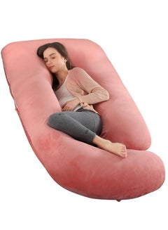 Buy Pregnancy Pillows, Full Body Pillow with Removable Velvet Cover, Maternity Pillow for Pregnant Women (Pink) in Saudi Arabia