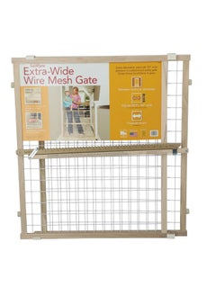 Buy Dependable and Stylish Wood Extra-Wide Wire Mesh Gate Brown 32 Inch 4618A in Saudi Arabia