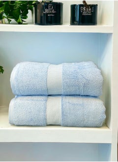 Buy Everhome Egyptian Cotton Towel Set of 2 Luxurious and Absorbent Bath Towels Soft Towel in Saudi Arabia