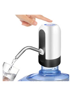 اشتري 5 Gallon Water Bottle Pump, USB Charging Portable Electric Water Pump for 2-5 Gallon Jugs USB Charging Portable Water Dispenser for Office, Home, Camping, Kitchen and etc. White في الامارات