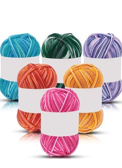 Buy Acrylic Yarn for Crochet/Knitting,6 Rolls Gradient Yarn Thread, 6 Rolls Skeins, Perfect for Any Knitting Crochet and Crafts Mini Project in Saudi Arabia