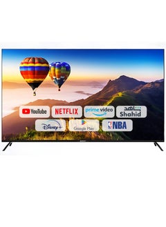 Buy 65-Inch 4K Ultra HD Smart Android LED TV-Frame Less Design, Mirror Cast And E-Share, HDMI\USB\ Wi-Fi Input, Netflix, YouTube, Disney+, Shahid, Black in Saudi Arabia