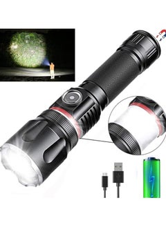 اشتري LED Rechargeable Flashlight, Portable Ultra Brightest LED Flash Lights, Magnetic Flashlight with 360°COB Light, Zoomable, Waterproof, 4 Modes Lights for Camping Emergencies Walking Hiking(1pack) في مصر