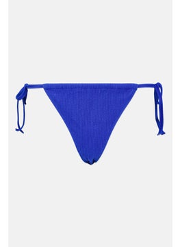 Buy Women Wrinkle Tie Leg Bikini Bottom, Blue in UAE