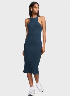 Buy Nsw Knitted Ribbed Midi Dress in UAE