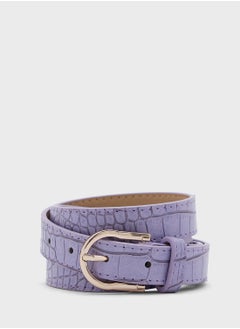 Buy Croc Print Slim Belt in UAE