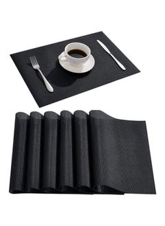 Buy 6PCS PlaceMats for Kitchen Dining Table30*45CM - Black/Silver in Egypt