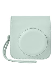 Buy PU Leather Camera Case Compatible with Instax Mini 12 Instant Camera with Adjustable Strap and Pocket Green Storage Bag in UAE