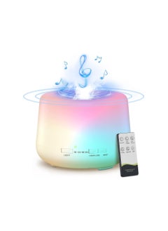 Buy Humidifier Oil Fragrance Diffuser Bluetooth Speaker 5.0, 500ML Aromatherapy Diffusers for Aroma Essential Oils Large Room Bedroom Office Home 14 Colors Night Light with Remote, 4 Timers in UAE