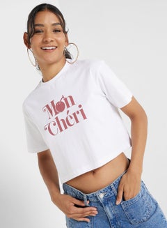 Buy Cropped Slogan Tshirt in UAE
