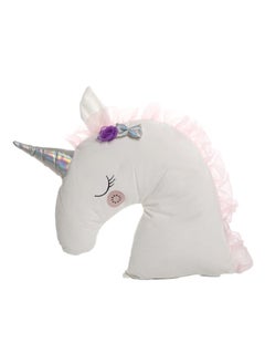 Buy Unicorn Shaped Polyester Cushion, 40 cms, White in UAE