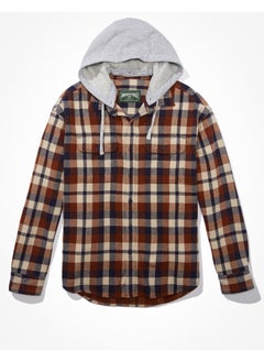 اشتري AE Super Soft Hooded Flannel Shirt في الامارات