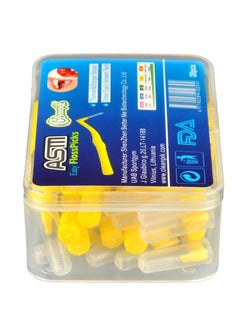 Buy 20Pcs/Box L Shape Push-Pull Interdental Brush 1.0-1.2MM Diameter Yellow in Saudi Arabia