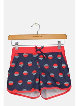 اشتري Kids Girl Allover Print Board Short, Navy Combo في الامارات