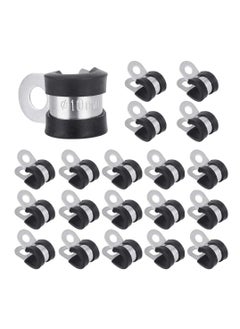 اشتري SYOSI 20 Pcs Rubber Lined P Clips, 10mm Cable Clamp 2/5 Inch Stainless Steel Cable Clamp Hose Pipe Clamps Metal Wire Cable Clamp Kit for Ship Electrical Automotive Hose Cable في السعودية