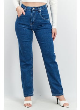 Buy Women Slim Fit Washed Stretchable Jeans, Blue in UAE