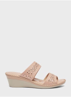 اشتري Double Strap Wedge Sandal في الامارات