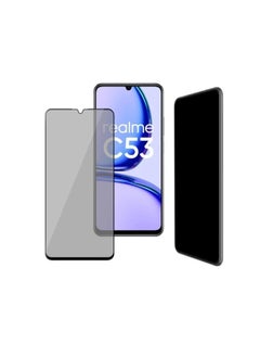 Buy 5D Full Tempered Glass Privacy Screen Protector for Realme C53/C51 Anti spy Anti peeping Glass Black with Easy Installation Kit in Egypt