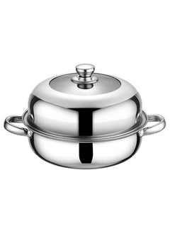 Buy Bright Home Stainless Steel Steamer 1-Layer Food Vegetable Cooking Pan Single-Layer Hot Pot Food Steamer Food Steamer Cookware with Lid for Gas Electric Induction Grill Stove in Saudi Arabia