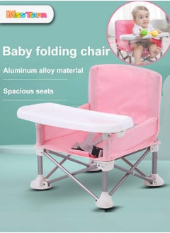 Buy Baby Seat Booster High Chair ,Space Saver High Chair , Portable High Chair , Folding Booster Feeding Chair ,with Travel Bag (Pink) in UAE