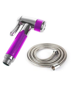 Buy Stainless Steel Handheld Bidet Spray Shower Shattaf Hose Muslim Shower Kit For Toilet Bathroom 1.2 Meter Pipe Pink/Silver in UAE