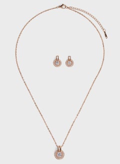 Buy Cz  Round Pendant Necklace & Earrings Set in UAE